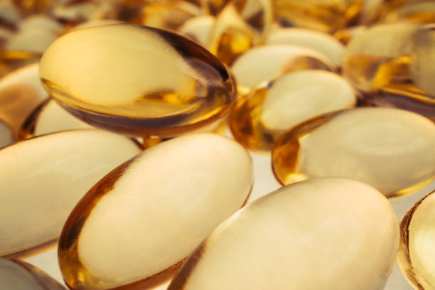 Fish oil isolated on white