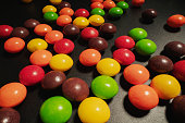 Multi Colored Candy on black background