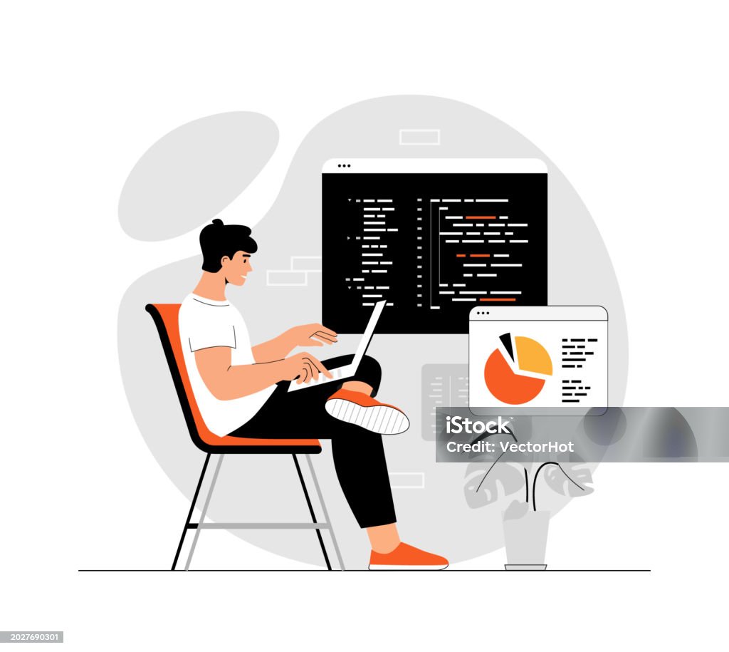 Backend Development Coding And Programming It Specialist Sit And Write ...