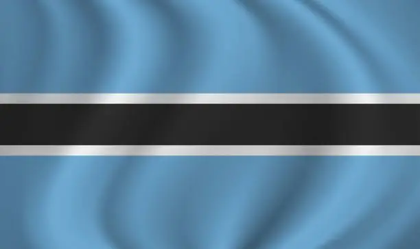 Vector illustration of Botswana waving flag blowing in the wind. Texture can be used as background. Vector illustration EPS10