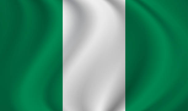 istock Nigeria waving flag blowing in the wind. Texture can be used as background. Vector illustration EPS10 2027701995
