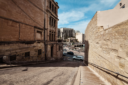 Downhill Street Towards Balluta Bay At St. Julian's, Malta