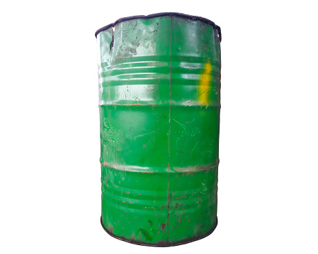 200liter fuel tank recycle then put in garbage on white background