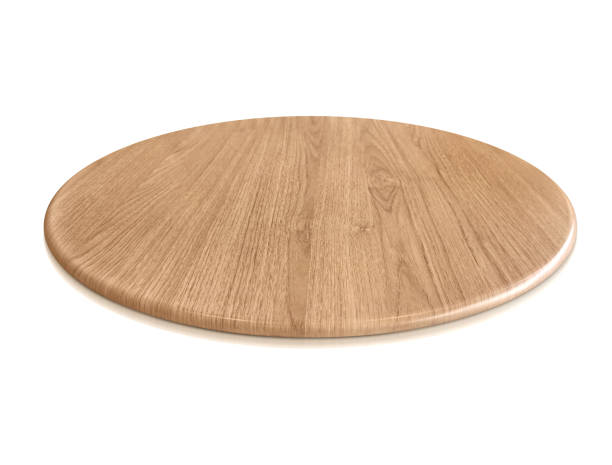 istock Round wooden table Isolated on a white background 2027709376