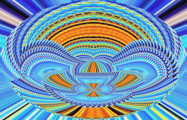 Twisted oval mystical background of various shapes and colors, illustration