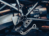 Motorbike close up right brake with bolts