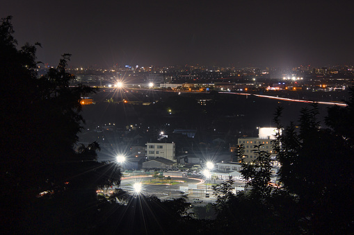 Night view from the observation deck of Mt. Yatsumen, Nishio City, Aichi Prefecture