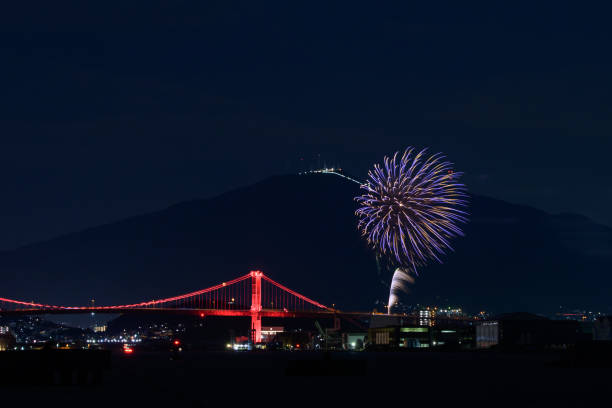 istock Japanese summer night fireworks festival 2027793327