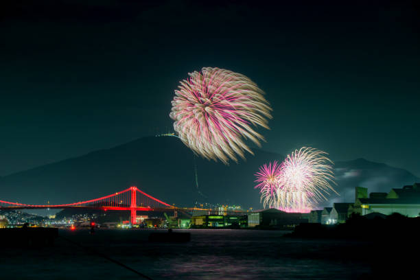 istock Japanese summer night fireworks festival 2027795393