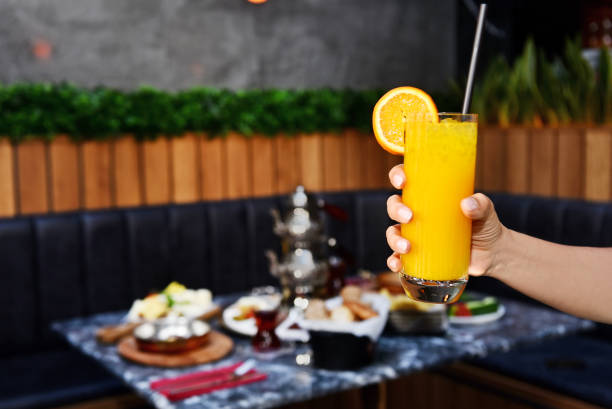 Turkish style breakfast and fresh juice