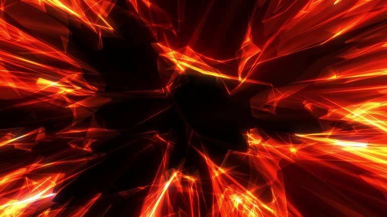 Abstract futuristic background made of orange energy wave shapes. seamless loop, 4K.