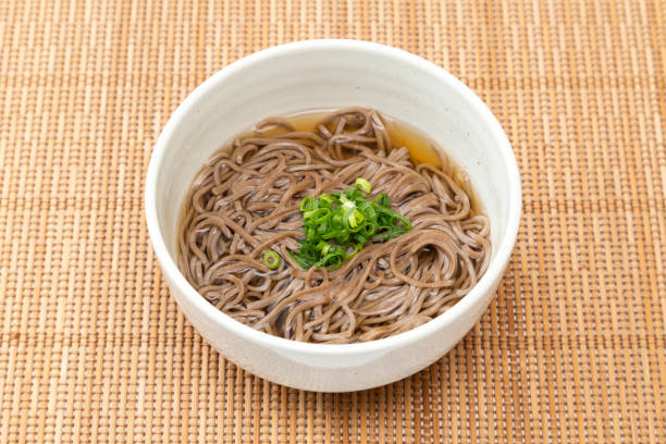 Soba noodles on the table.