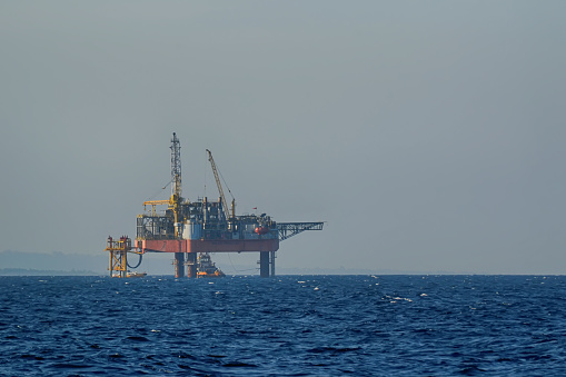 The offshore production platform remains shallow water in Madura Strait