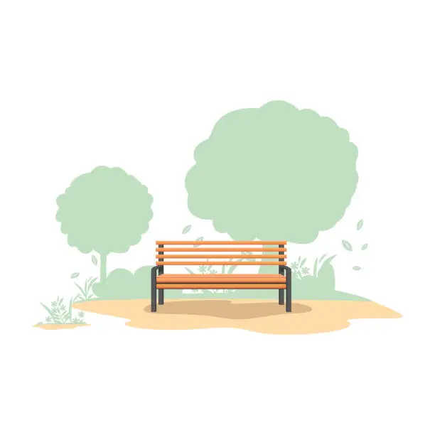 Vector illustration of garden bench