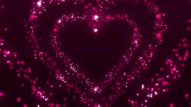 4K, Particles Heart Sparkle.14 of February Valentine's Day - Holiday. Love, Emotion, Heart Shape, Relationship, Couple, Celebration, Falling in love, Romantic, Happiness,Inspiration, Communication.