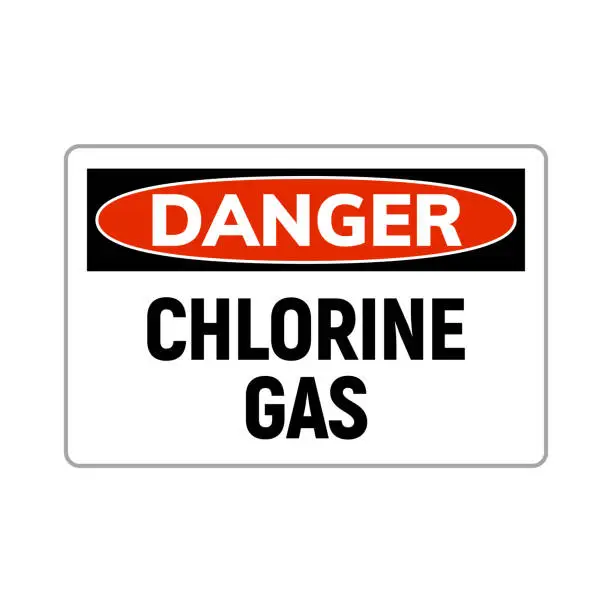 Vector illustration of Chlorine chemical gas safety specific vector icon. Danger chlorine gas safety