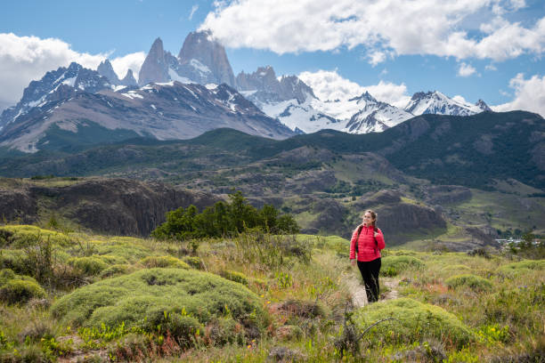 istock Mountaineer venturing to Fitz Roy Mountain. 2027897402