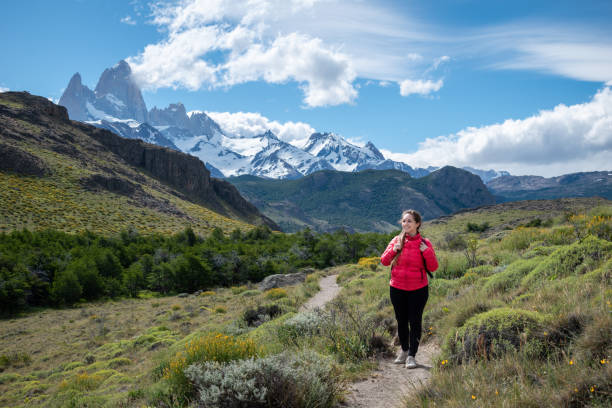 istock Mountaineer venturing to Fitz Roy Mountain. 2027903276