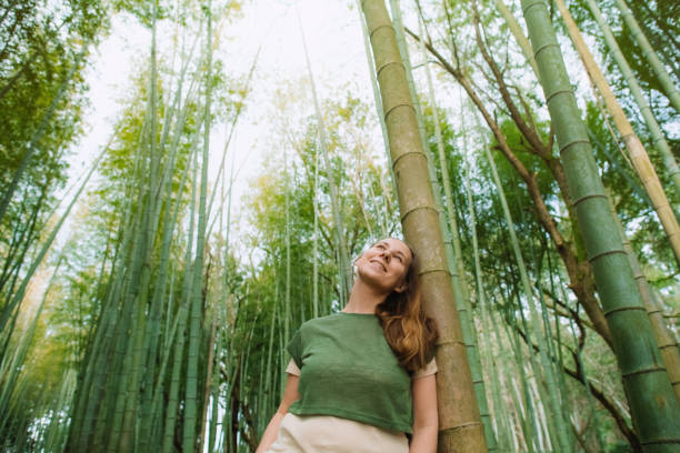 istock Woman in a bamboo forest 2027913421