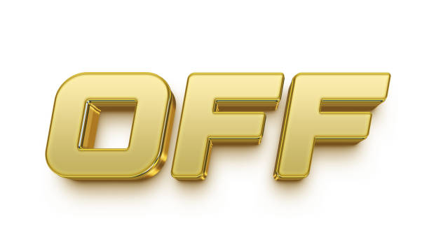 istock 3d render Discount off promotion title render red gold 3d 2027928022
