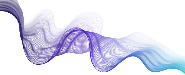 istock Abstract blue, green and purple smooth flowing wave lines on a white background. Dynamic sound wave element design. 2027979663