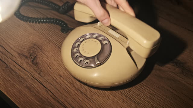 Dialing Emergency Phone Number 911 on an Old Rotary Landline Phone