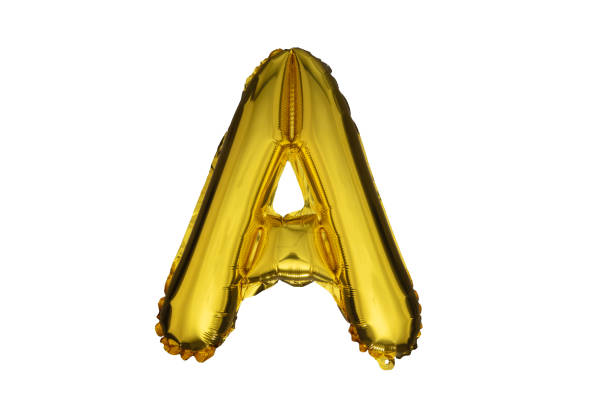 istock Gold inflatable letter A isolated on white background. 2028026742
