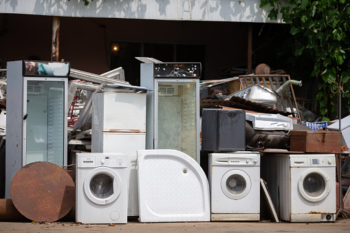 Dump of scrap metal and old household appliances.