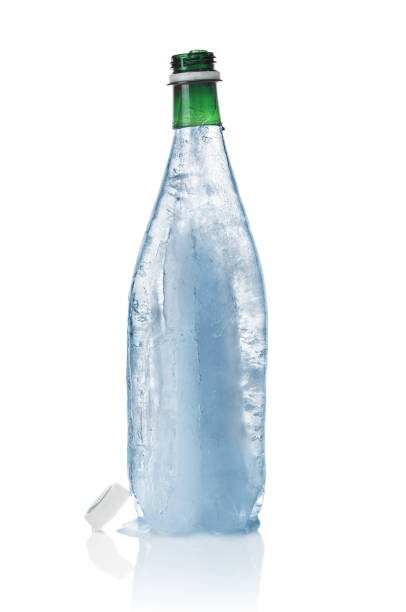 istock Frozen mineral water in shape of bottle on a white background 2028040250