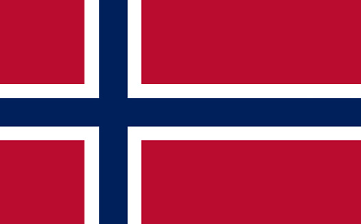 Flag of Norway. Norwegian state symbol. Norwegian Norwegian flag on fabric surface. Norwegian national sign. National symbol. National symbol. European country