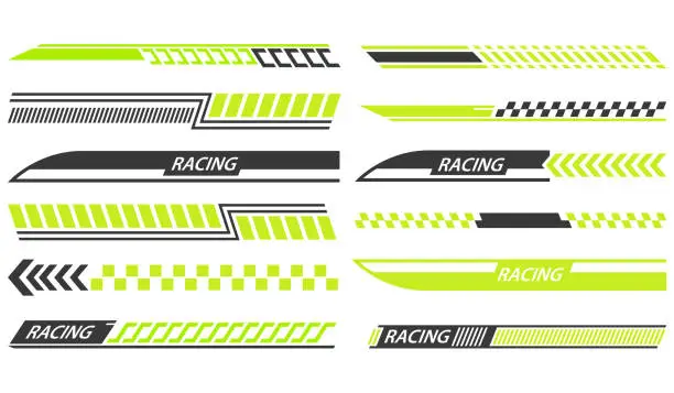 Vector illustration of Sport car stripes vector set