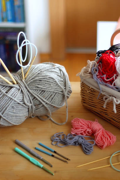 istock Needlecraft Supplies and Bookshelf 2028087752