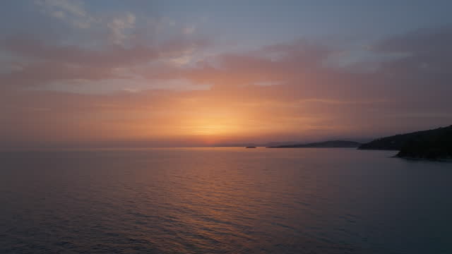 Serene sunset over coastal waters