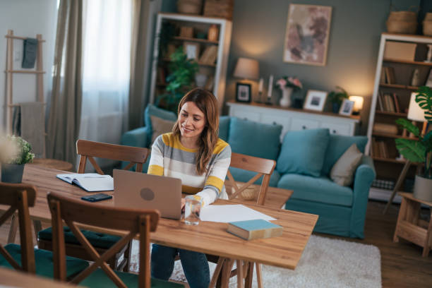 istock The teacher holds an online class. 2028136081