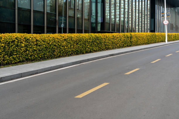 istock empty asphalt road in downtown of modern city during daytime. 2028167927