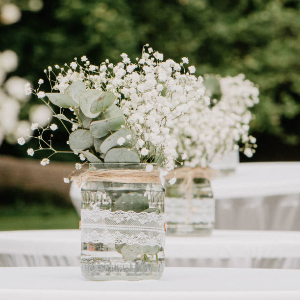 istock Wedding decoration Baby's breath on the table Gypsophila paniculata 2028170105