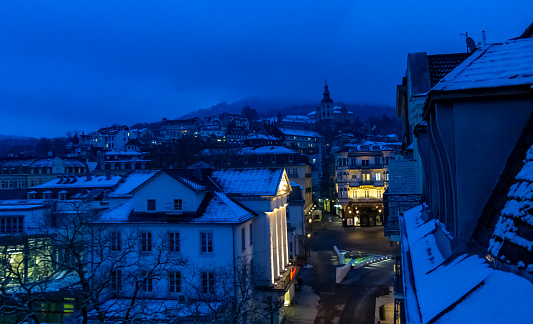 Salzburg Austria at night - architecturel background