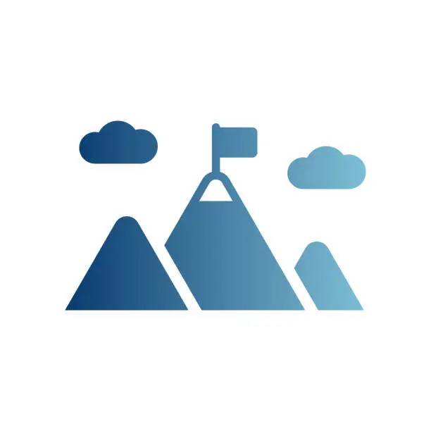 Vector illustration of Hiking Gradient Solid Icon