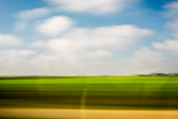 Wheat field from a moving car, Andalusia, Spain.