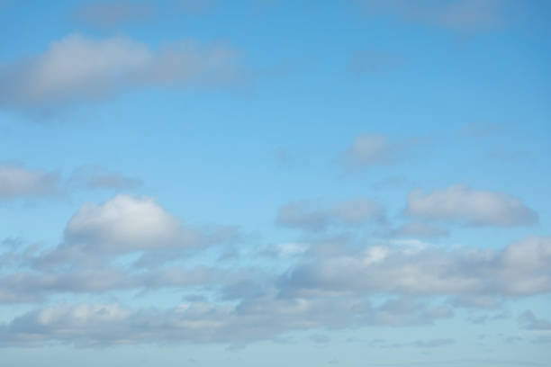 Nature background abstract photo of the beauty of the sky adorned with white, billowing cumulus clouds, creating an abstract texture against the vast expanse of bright blue. This panoramic view offers a captivating angle, showcasing the ethereal dance of clouds amidst the boundless sky. Immerse yourself in the tranquility of nature's canvas, where the interplay of light and shadow creates an ever-changing spectacle of wonder