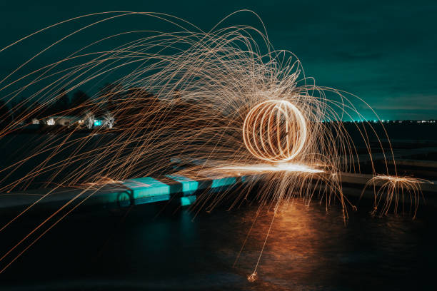 istock Abstract steel wool photography at a jetty. 2028245703