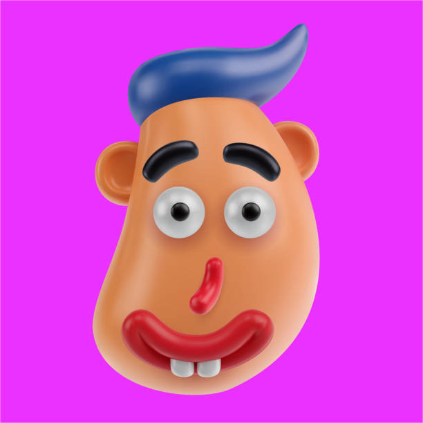 istock Funny cartoon human head smiling boy or men in realistic 3d style. Bright positive character design. Colorful vector illustration. 2028297560
