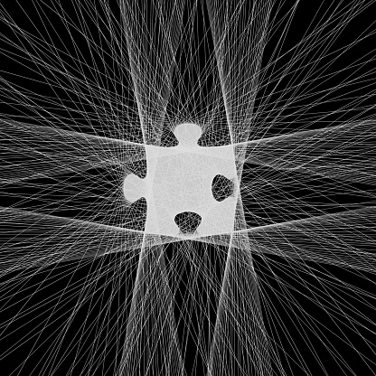 A jigsaw puzzle piece formed by tangent lines only