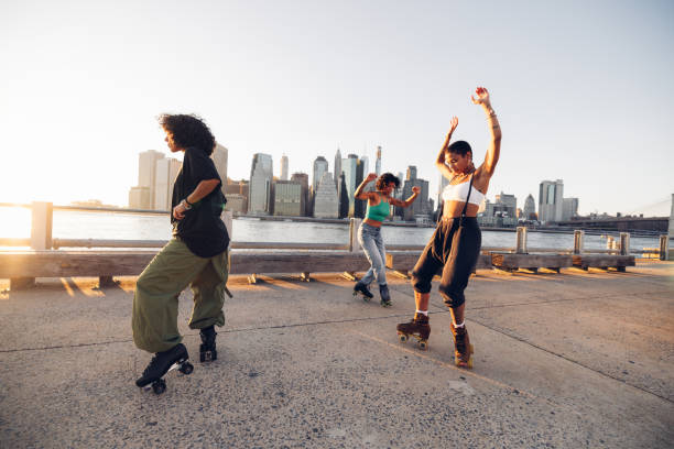 istock Three freestyler on roller skate dancing, performing and training outdoor in New York 2028315140