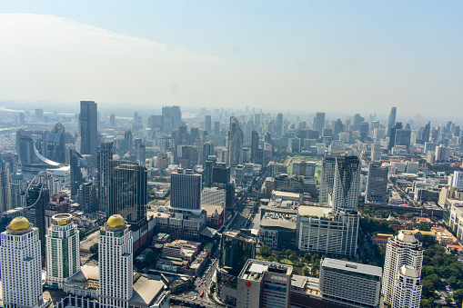 Bangkok city view from above at day time .