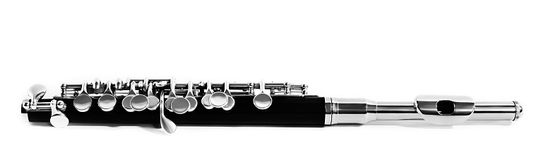 Flute piccolo isolated on white background