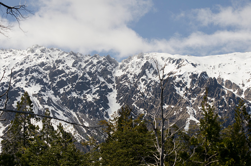 snowy mountain peaks in the andes range