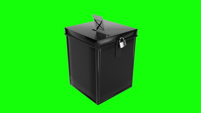 UK Ballot box with animating ballots