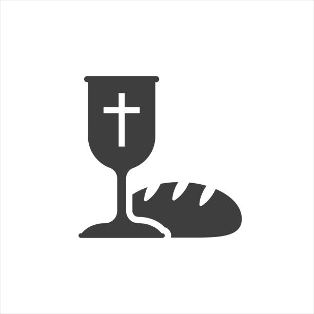 Communion icon. Easter symbol. Isolated on a white background. Communion icon. Easter symbol. Isolated on a white background communion stock illustrations