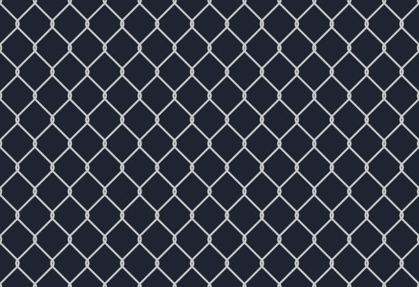 Seamless metal chain link fence. Wire vector fence pattern texture background Seamless metal chain link fence. Wire vector fence pattern texture background. mma background stock illustrations